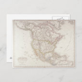 北米の地図 2 ポストカード (正面/裏面)