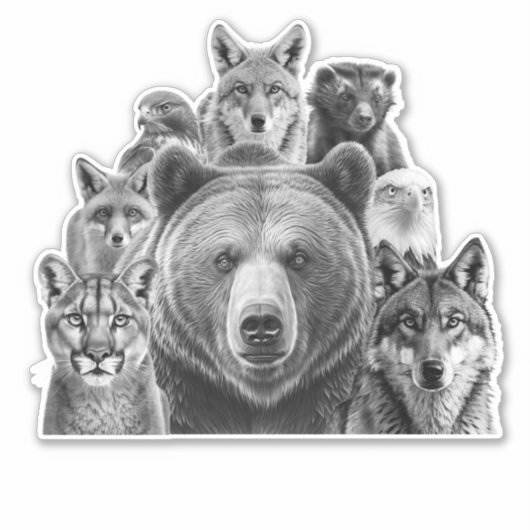 北米の捕食動物 シール (正面)