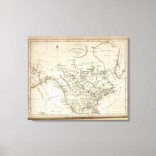 北米の新地図 キャンバスプリント (正面)