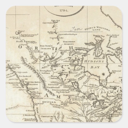 北米の新地図 スクエアシール (正面)