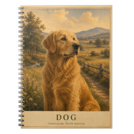 北米の田舎の風景と犬 VINTAGE ノートブック