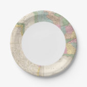 北米の統一された州地図 ペーパープレート (正面)