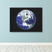 北米を中心とした完全に照らされた地球 キャンバスプリント (インサイチュ (ウッドフロア))