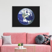 北米を中心とした完全に照らされた地球 キャンバスプリント (インサイチュ (リビング))