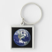 北米を中心とした完全に照らされた地球 キーホルダー (正面)