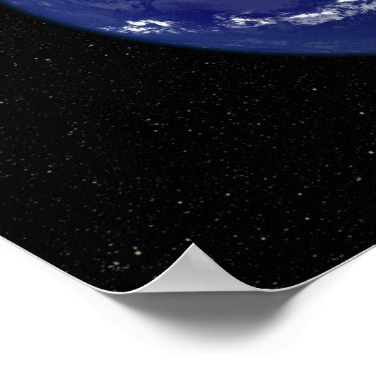 北米を中心とした完全に照らされた地球 ポスター (角)