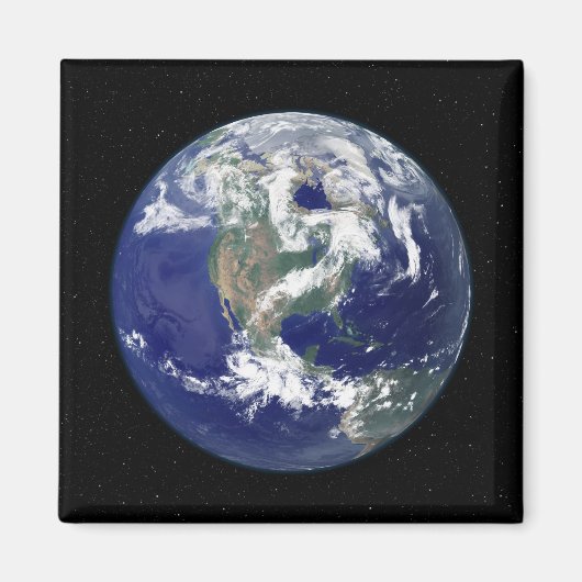 北米を中心とした完全に照らされた地球 マグネット (正面)