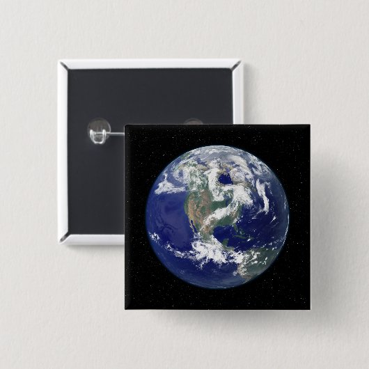 北米を中心とした完全に照らされた地球 缶バッジ (正面&裏面)