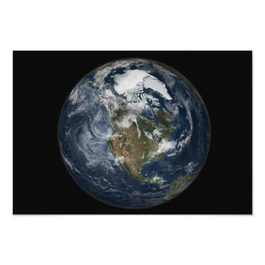 北米を示す全地球2 フォトプリント            (正面)