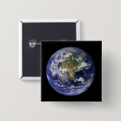 北米を示す全地球3 缶バッジ (正面&裏面)