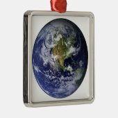 北米を示す全地球 メタルオーナメント (右)