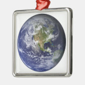 北米を示す全地球 メタルオーナメント (左)
