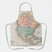北米アンティークの地図 エプロン (正面)