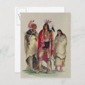 北米インディアン， c.1832 ポストカード (正面/裏面)
