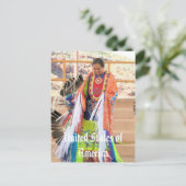 北米インドのドレスのはがき ポストカード (スタンド正面)