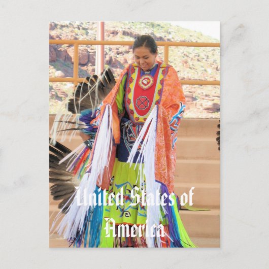 北米インドのドレスのはがき ポストカード (正面)