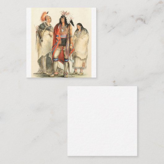 北米インド1832年ジョージ・カトリン スクエア名刺 (正面/裏面)