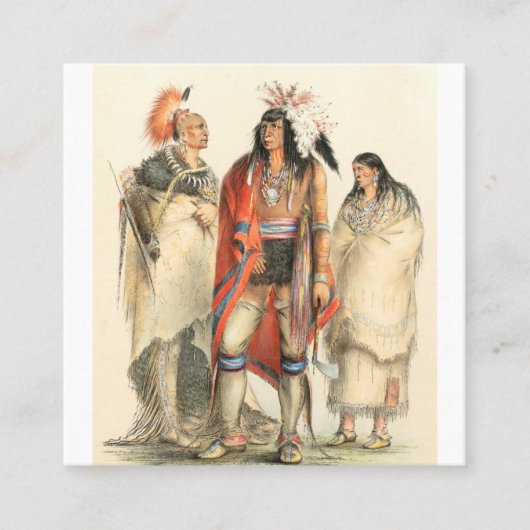 北米インド1832年ジョージ・カトリン スクエア名刺 (正面)