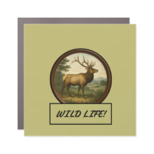 北米エルクダークカーキカー/トラックマグネット