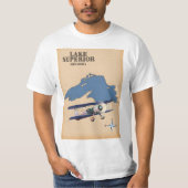 北米スペリオル湖地図 Tシャツ (正面)