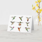 北米ハミングバード カード (黄色い花)