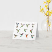 北米ハミングバード カード (黄色い花)