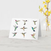 北米ハミングバード カード (黄色い花)