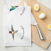 北米ハミングバード キッチンタオル (四つ折り)