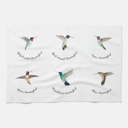 北米ハミングバード キッチンタオル (横)