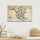 北米ヴィンテージ地図のポスター ポスター (キッチン)