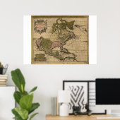 北米地図1694年 ポスター (ホームオフィス)