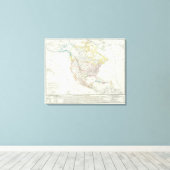 北米地図 キャンバスプリント (インサイチュ (ウッドフロア))