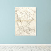北米地図 キャンバスプリント (インサイチュ (ウッドフロア))