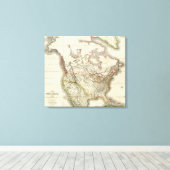 北米地図 キャンバスプリント (インサイチュ (ウッドフロア))