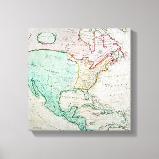 北米地図 キャンバスプリント (正面)