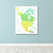 北米地図 キャンバスプリント (インサイチュ (ウッドフロア))