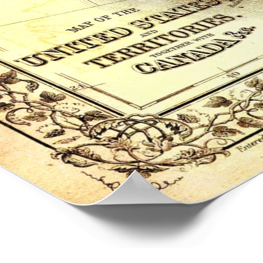 北米地図 ポスター (角)