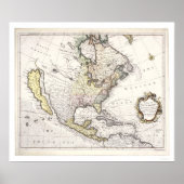 北米地図 ポスター (正面)