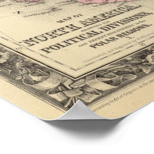 北米地図 ポスター (角)