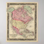 北米地図 ポスター (正面)