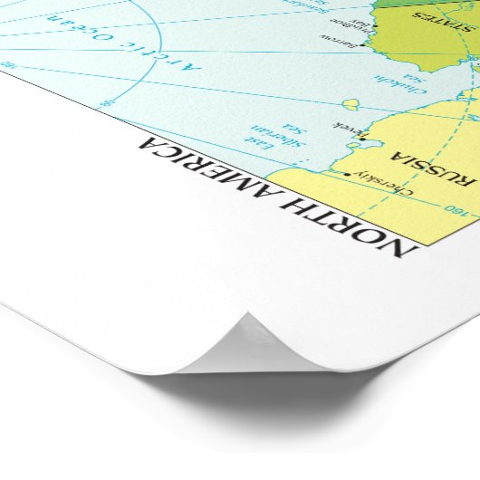 北米地図 ポスター (角)