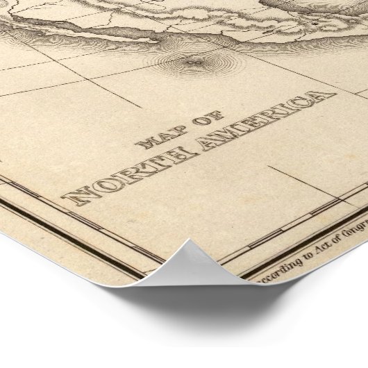 北米地図 ポスター (角)