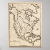 北米地図 ポスター (正面)