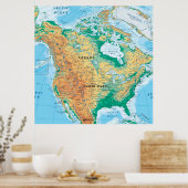北米地図 ポスター (キッチン)