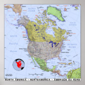 北米地図 ポスター (正面)