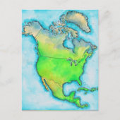 北米地図 ポストカード (正面)