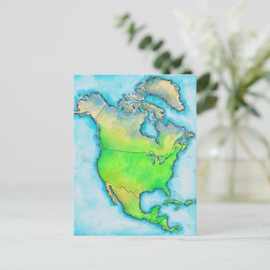 北米地図 ポストカード (スタンド正面)