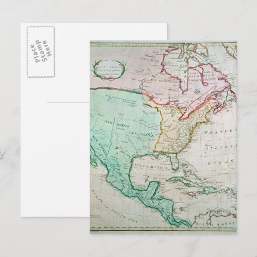 北米地図 ポストカード (正面/裏面)