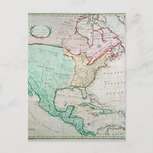 北米地図 ポストカード (正面)