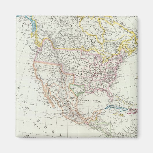 北米地図 マグネット (正面)